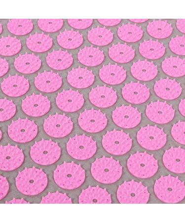 Acupuncture Massage Yoga Mat & Pillow Set for Back Neck & Sciatic Nerve Pain - Light Gray Pink Buckle - Buy Online on SooperMarket.com