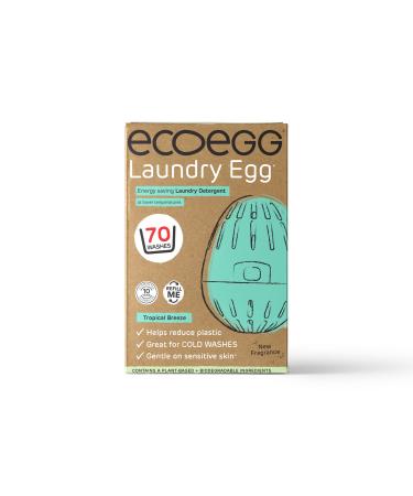 Ecoegg Laundry Egg | Detergent & Fabric Conditioner Replacement | No bio enzymes phosphates bleach | Sensitive Skin | Tropical Breeze 70 Washes Tropical Blossom