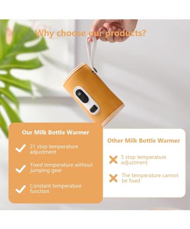 Portable USB Baby Bottle Warmer | Fast Heating with LCD Display | 40-60 C Temperature | 21 Gear Adjustable | Automatic Insulation | For Outdoor Car Travel - Buy Online on SooperMarket.com