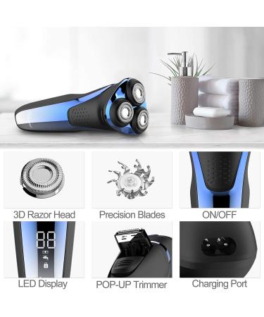 Hatteker Electric Shaver for Men - Cordless Rotary Razor with Pop-up Trimmer - Buy Online on SooperMarket.com