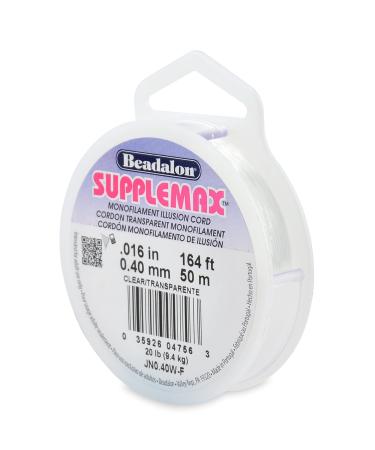SuppleMax Illusion Beading Cord, 0.40 mm / .016 in, Clear Monofilament, 50 m / 164 ft 0.40 mm / .016 in - 50 m / 164 ft Clear