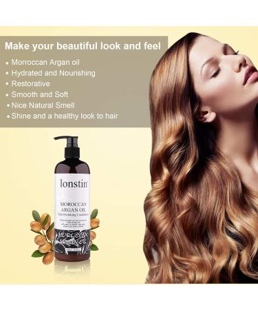 Lonstin Argan Oil Hair Conditioner 500ml - Revitalize Dry, Damaged Hair | For Men & Women with Curly, Frizzy Hair | Hydrating, Shine-Boosting Formula - 16.9 fl oz - Buy Online on SooperMarket.com