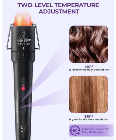 5 in 1 Curling Iron Wand Set Ohuhu Upgrade Curling Waver With 5Pcs 0.35 to 1.25 Inch Interchangeable Ceramic Barrels and Heat Protective Glove for Women Gifts Rainbow Color Idea for Gift - Buy Online on SooperMarket.com