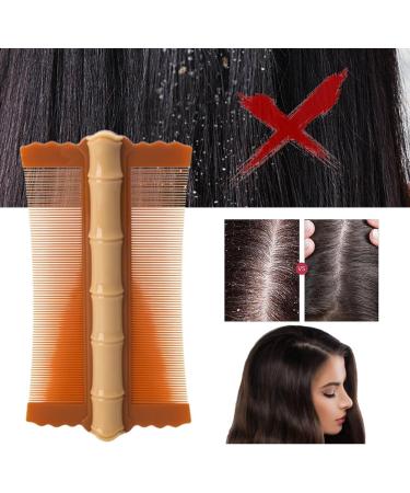 AMZLORD Lice Comb Flea Lice Removal Comb Double-sided Hair Nit Comb Fine Tooth Hair Grooming Comb Bamboo Shape for Cats Dogs Orange - Buy Online on SooperMarket.com