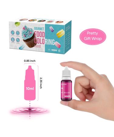 ValueTalks 12 Color x 10ml Food Grade Liquid Food Coloring for Baking and Decorating - Vegan-free and Flavorless Dye for Icing, Cake, Macaron, Fondant, and Slime - Buy Online on SooperMarket.com