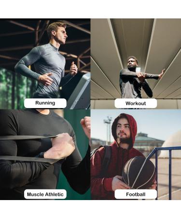 3 Pack Men's Mock Turtleneck Compression Shirts - Long Sleeve Sun Protection Workout Tops - Black, Gray, White - Large - Buy Online on SooperMarket.com
