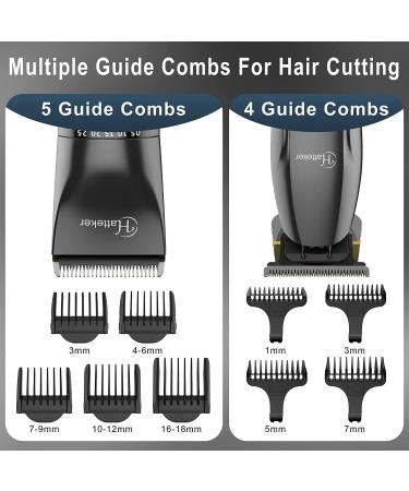 Hatteker Professional Hair Clippers and T-Blade Trimmer Kit for Men Cordless Beard Barber Clipper Hair Cutting Kit Haircut Grooming Kit IPX7 Waterproof - Buy Online on SooperMarket.com