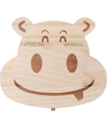 Hippo Shaped Baby Tooth Fairy Box - Keepsake Organizer for Lost Teeth - English Words Baby Shower Gift - Buy Online on SooperMarket.com