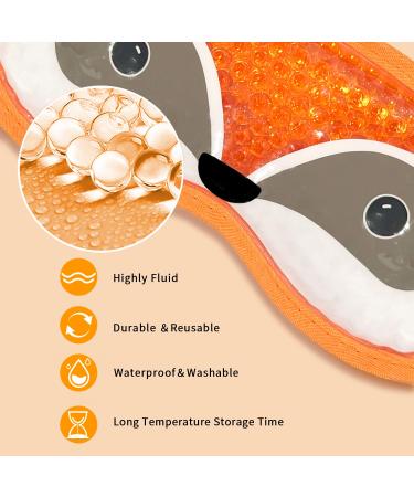 Adorable Cooling Eye Mask Gel - Reusable Hot Cold Therapy for Puffiness Dark Circles Eye Bags & Dry Eyes - Soft Plush Backing - Post Surgery & Migraine Relief #09 Orange - Buy Online on SooperMarket.com
