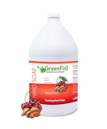 GreenFist Foaming Hand Soap Refills Almond Cherry Scent Jug Foam Refill Made in USA , 128 ounce (1 Gallon)