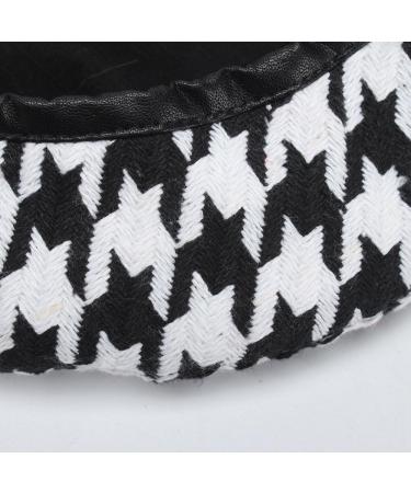 Qiabao Luxury Houndstooth Beret Beanie Hat - Women's Black/White - Buy Online on SooperMarket.com