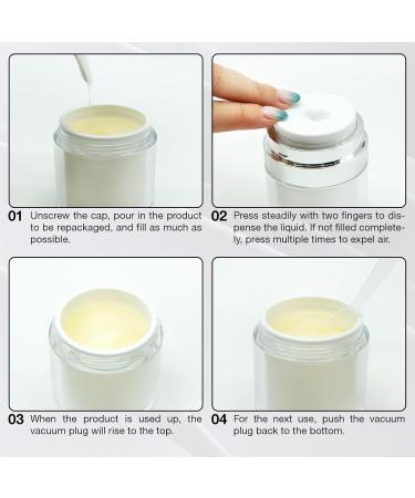 2Pcs 30ml Airless Pump Travel Cream Bottles Set - Refillable Cosmetic Containers for Lotions and Creams - Buy Online on SooperMarket.com