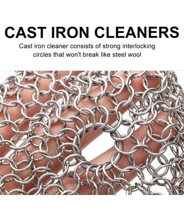 Premium Cast Iron Cleaner - 2 Pack Stainless Steel & Flexible Ring Cleaners for Dutch Ovens | International Shipping Available - Buy Online on SooperMarket.com
