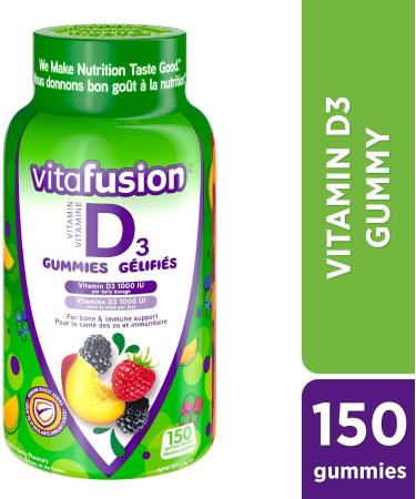 Vitafusion Sleepwell Plus Adult Vitamin Gummies 10mg Melatonin Per Daily Dose & D3 Adult Vitamin Gummies 1000 IU Vitamin D3 Daily Dose Supports Bones & Teeth* 150 Count - Buy Online on SooperMarket.com