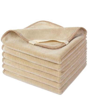 Sinland microfiber facial towels quickly drying absorbent washcloth soft make-up remover cloths 30.5 x 30.5 cm 1 piece (6 Pack) Cream