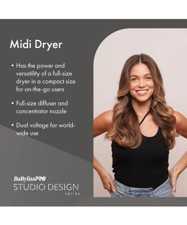 Buy BaBylissPRO Midi 1000 Watt Compact Hair Dryer - Studio Design Series | Best Hair Styling Appliances International Shipping - Buy Online on SooperMarket.com