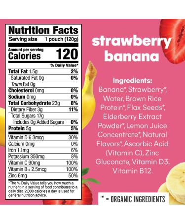 Noka Superfood Fruit Smoothie - Strawberry Banana 4.22 Oz (Pack of 12) - Buy Online on SooperMarket.com