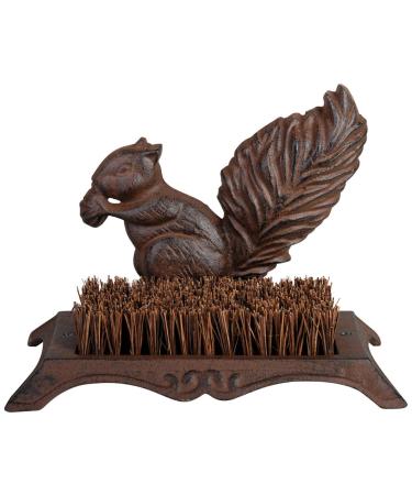 MAISONICA Squirrel Shaped Cast Iron Shoe Scraper Boot Brush Brown