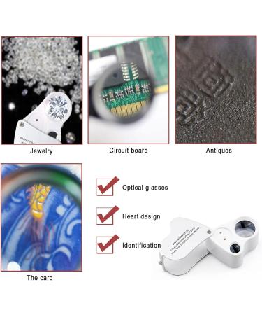 Gift2U Jewelers Eye Loupe 2 Lens 30X 60X Black White Illuminated Jewelry Magnifier with Bright LED Lights for Gems Jewelry 2 Pieces - Buy Online on SooperMarket.com
