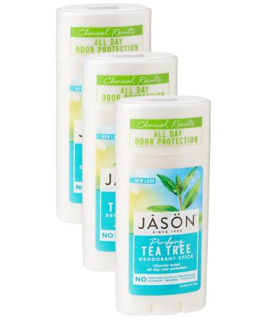 Jason Aluminum Free Deodorant Stick Purifying Tea Tree 2.5 Oz (Pack of 3)