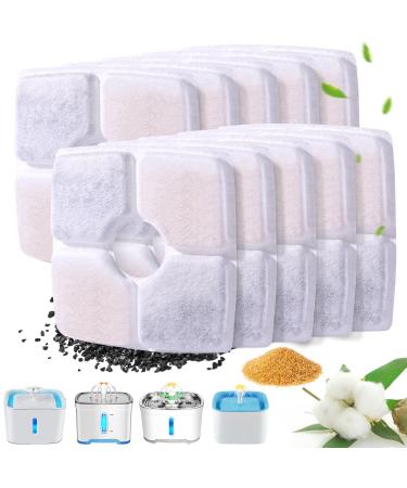 RBAYSALE Cat Water Fountain Filter, 10 Pack Replacement Filters for 84oz/2.5L Automatic Pet Fountain Cat Water Fountain Dog Water Dispenser, 3 Triple Filtration System