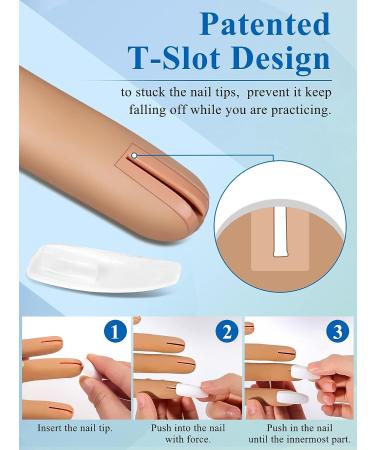 Flexible Silicone Practice Hand for Acrylic Nails with 100PCS White Nail Tips - Buy Online on SooperMarket.com