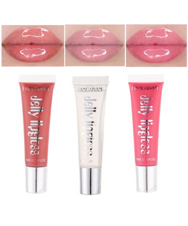 GL-TURELIFES 3 PCS Lip Plumper Gloss Lipstiftet Lip Plumping Balm Plum Plum Lip Gloss Enerhancer Hydrated lips moisturizing elimination of dryness folds (set1)