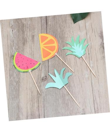 ibasenice 144 pcs kids decor cake toppers cake decorations fruit decor hawaiian decor Hawaii fruit toppper Hawaii toppper Hawaii cupcake toppper decorate top hat Insert card the summer child - Buy Online on SooperMarket.com