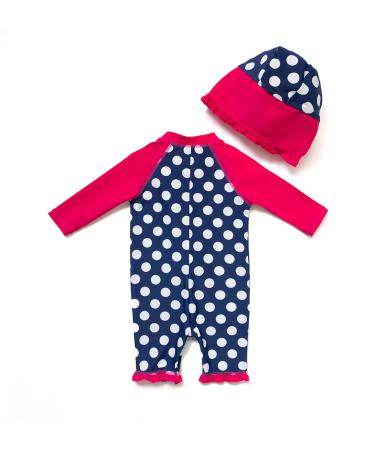 Bonverano Baby Girls UPF 50+ Sunsuit with Sun Cap - Rose Red (9-12 Months) - Buy Online on SooperMarket.com
