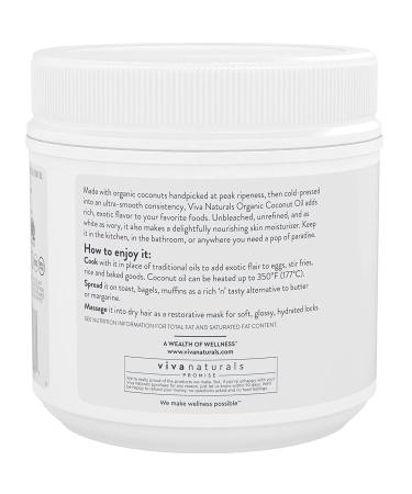 Organic Coconut Oil - Unrefined and Cold-Pressed  Natural Hair Oil  Skin Oil and Cooking Oil with Fresh Flavor  Non-GMO Extra Virgin Coconut Oil (Aceite de Coco)  USDA Organic  32 oz - Buy Online on SooperMarket.com