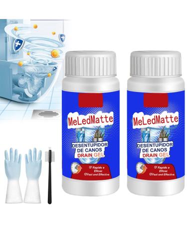 Powerful Pipe Dredging Agent Meledmatte Professional Meledmatte Powerful Pipe Dredging Agent Sink and Drain Pipe Dredging Powder Pipe Dredge Agent Meledmatte Pipeline Dredging Agent (2PCS)