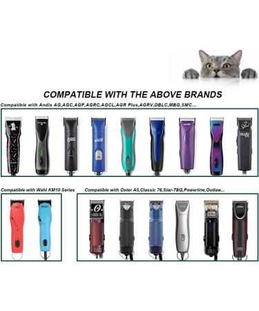Replacement Knife for Dog Care | Compatible with Heiniger Moser Max45 Andis & Wahl A5 | 3F 1/2 inch (13 mm) 2 Pieces Black - Buy Online on SooperMarket.com