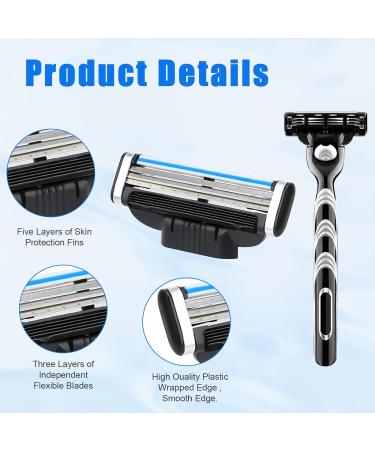 8Pcs Razor Blades Refills with 1 Handle Razors for Mach 3 Blades Replacement Blade with Double Lubrication Strip Compatible with Mach 3 Handles Shaving Manual Shaver Blade Men Father Boyfriend - Buy Online on SooperMarket.com