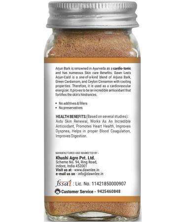 Arjun Card Ceylon Cinnamon and Cardamom Mix Arjun Card Powder 50 gm | Arjun Card Supports Healthy Heart Function Ayurvedic Tea-Green Cardamom- Bark - Buy Online on SooperMarket.com