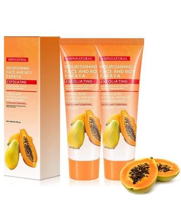 2pcs Papaya Deep Exfoliator  Papaya Essence Exfoliating  Scrub Cream Deep Exfoliator Papaya Scrubs