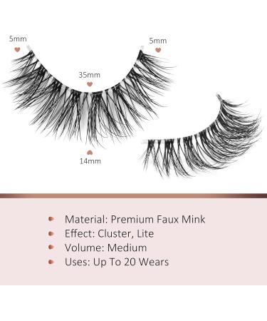 Fake Eyelashes Natural Look 7 Pairs 3D Faux Mink Wispy Lashes Onlyall Fluffy False Lashes Pack 14MM A15 A15-1 - Buy Online on SooperMarket.com