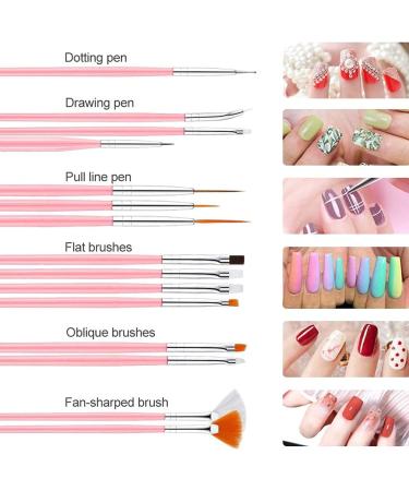 Nail Pen Designer Stamp Nail Art Tool with 15pcs Nail Painting Brushes Nail Dotting Tool Nail Foil Manicure Tape Color Rhinestones for Nails - Buy Online on SooperMarket.com