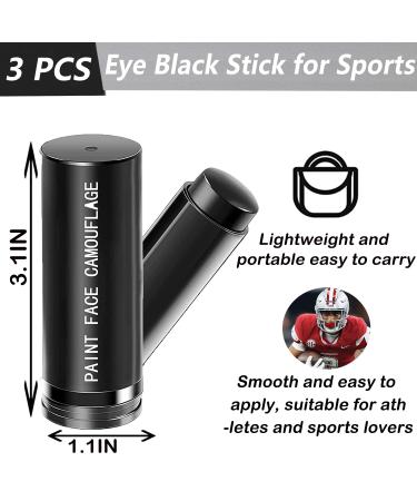 3PCS Sports Eye Black Stick  Professional Eyeblack Face Paint Sports Football Baseball Softball Eye Black Face Body Paint Stick for Eyeblack Makeup Game Halloween Cosplay Party - Buy Online on SooperMarket.com
