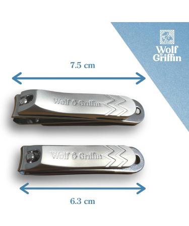 Wolf & Griffin Ultimate Precision 2-Piece Nail Clipper Set - Stainless Steel Professional Kit for Fingernails & Toenails - Men & Women - Buy Online on SooperMarket.com