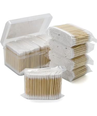 Bamboo Cotton Swabs 800 Count Double Round Tips Cotton Buds Biodegradable Organic Cotton Swabs 3 inch Cotton Swabs for Ears Makeup Pets Care Arts & Crafts Household Cleaning