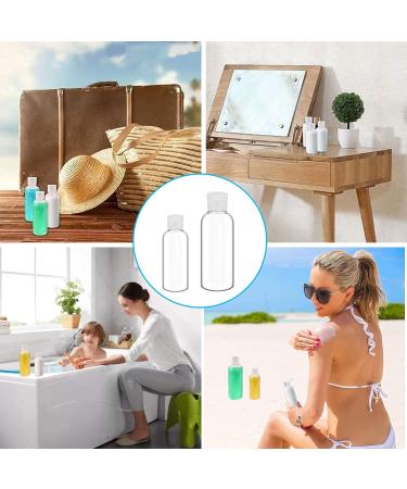 10 Piece Transparent Travel Bottles Set - Refillable Liquid Containers for Lotions & Shampoo with Funnels (50ml & 100ml) - Safe Travel Accessories - Buy Online on SooperMarket.com