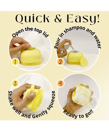Jacobs Silicone Dog & Cat Bath Brush Scrubber - Shampoo Dispensing, Massage & Deshedding Tool for Sensitive Skin - Grooming Comb for Short & Long Haired Pets - Buy Online on SooperMarket.com