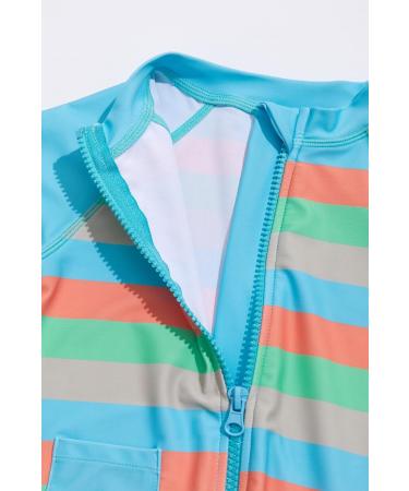 BONVERANO Baby Boys Swimsuit UPF 50+ Sun Protection Full Zipper One Piece Swimwear 2-3 Years Stripe - Buy Online on SooperMarket.com