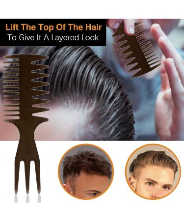 Professional Hair Styling Comb and Brush Set for Men - Ideal for Quiff, Pompadour, Dry & Wet Styling - All Hair Types & Styles - Buy Online on SooperMarket.com