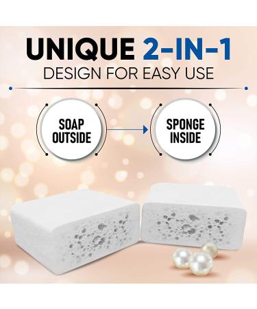 Mother of Pearl Soap Sponge - Cleansing Shower Scrubber - Oil Removal - Massage & Lather - 5-pack - Buy Online on SooperMarket.com