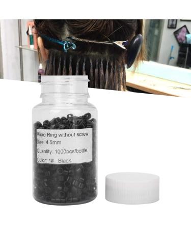 1000 pieces microring limbs pearls microlinks pearls aluminum microring rings pearl screw microringe hair extension tool for hair extensions without traces (black)