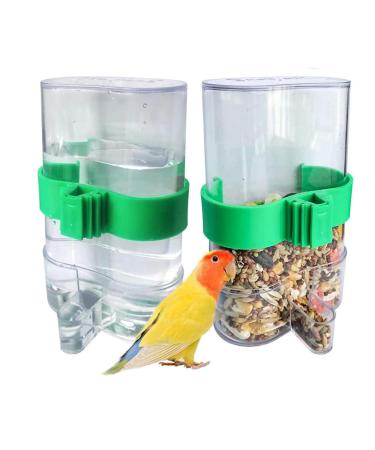 Hamiledyi Parakeet Water Dispenser No Mess Parrot Feeder Parakeet Waterer Cockatiel Cage Accessories,Automatic Feeding for Budgies Finch Canaries Lovebirds(2Pcs)