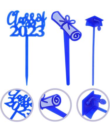 TENDYCOCO 30pcs 2023 delicate cake supplies 2023 cupcake toppers graduate grad cake decorations props graduation cupcake picks graduation hat paper cup food pick class of 2023 decorations Blue - Buy Online on SooperMarket.com