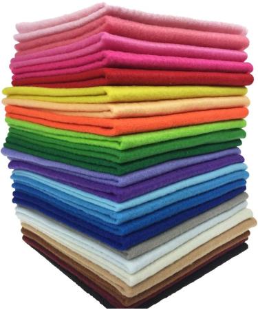 Flic-Flac 1.4mm Soft Felt Fabric Sheet Assorted Color Pack - 24pcs DIY Craft Sewing Squares Nonwoven Patchwork (20*30cm) - Buy Online on SooperMarket.com