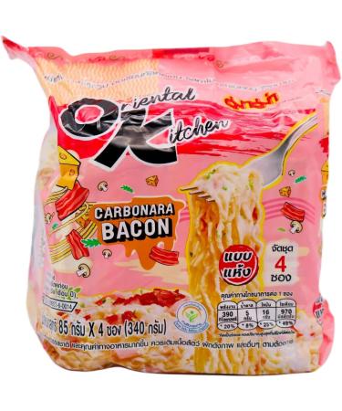 MAMA Carbonara Bacon Flavour Oriental Style Instant Noodles Ramen 85g (Pack of 4) - Buy Online on SooperMarket.com